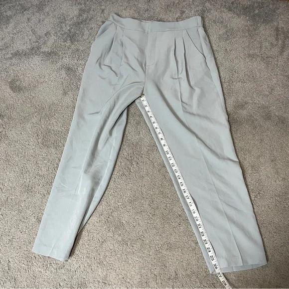 Steve Madden Women's Light Gray Pleated Trousers Ankle Length Size Large NWOT